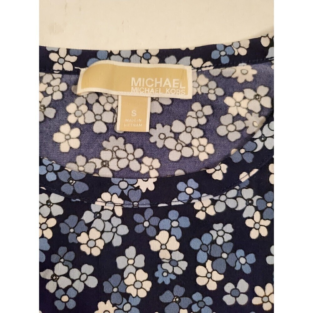 MICHAEL Kors Sleeveless Blouse Navy Floral Size S - Picture 2 of 4